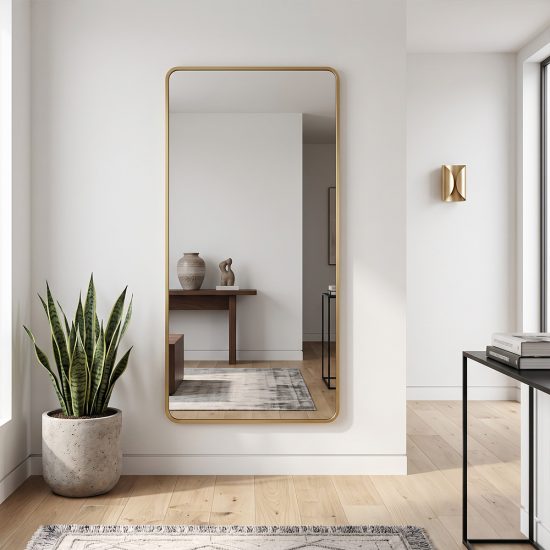 مرآة حائط 160x80 سم بإطار معدن مرآة حائط 160x80 سم بإطار معدن