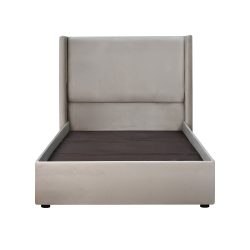 سرير خشبي بتنجيد مخملي عصري 120×200سم سرير خشبي بتنجيد مخملي عصري 120×200سم