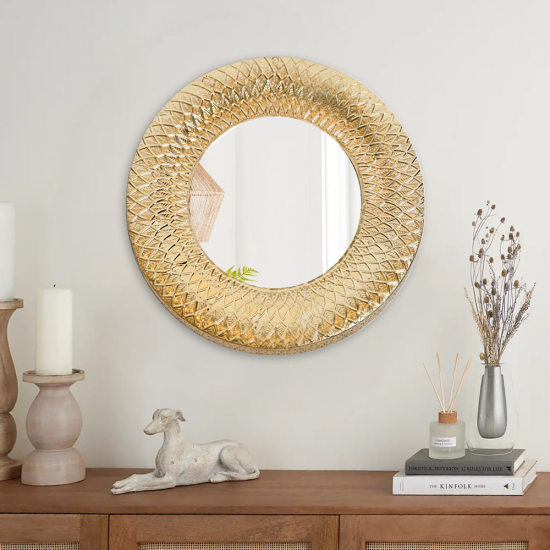 مرآة حائط اطار نحاسي مرآة حائط اطار نحاسي