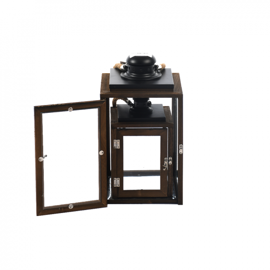 طقم فوانيس عمودي خشب طقم فوانيس عمودي خشب