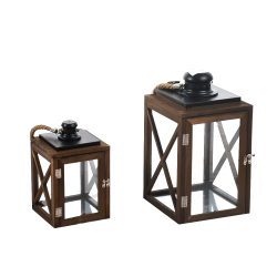 طقم فوانيس عمودي خشب طقم فوانيس عمودي خشب