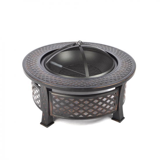 موقد نار معدني أسود 81 سم