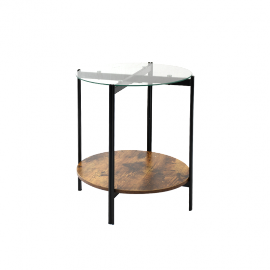 طقم طاولات 5 قطع زجاج لون بني