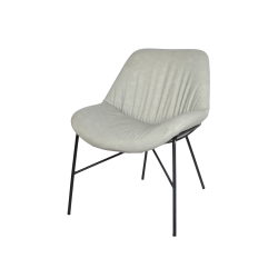 كرسي جلد رمادي