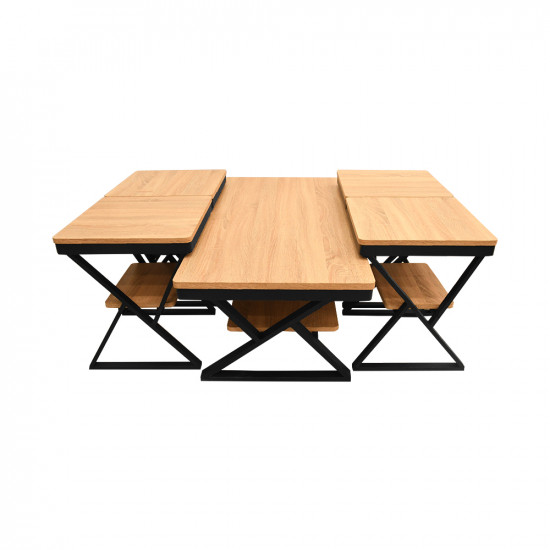 طقم طاولات شاي 1+4 خشبي فاتح طقم طاولات شاي 1+4 خشبي فاتح