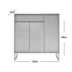 دولاب متعدد الاستخدام رمادي 120 سم