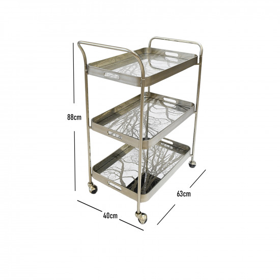 عربة تقديم 3 ادوار فضي عربة تقديم 3 ادوار فضي