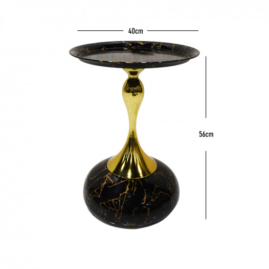 طاولة خدمة مفردة اسود / ذهبي