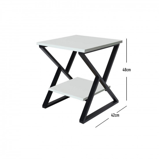 طاولة خدمة مفردة ابيض / اسود طاولة خدمة مفردة ابيض / اسود