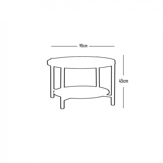 طقم طاولات خدمة 5 قطع من الزجاج والخشب والمعدن لون بني غامق 90*50 سم