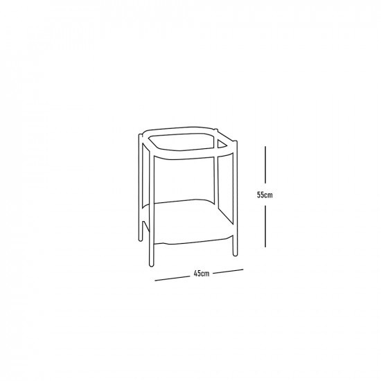 طقم طاولات خدمة 5 قطع من الزجاج والخشب والمعدن لون بني 120*45 سم