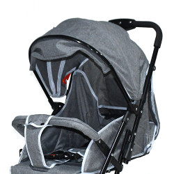 عربة أطفال رمادي