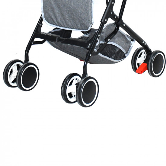 عربة أطفال رمادي