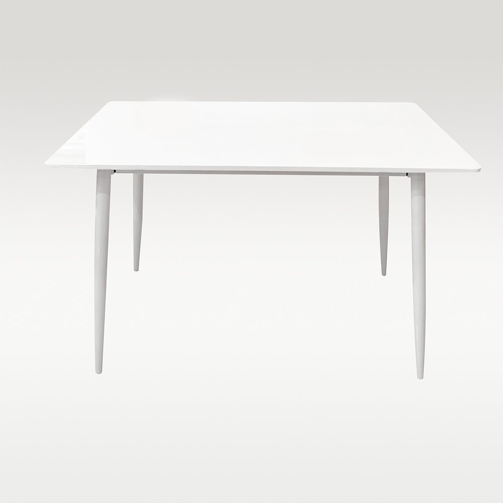 طاولة طعام خشب مع أرجل معدنية 6 كرسي أبيض طاولة طعام خشب مع أرجل معدنية 6 كرسي أبيض