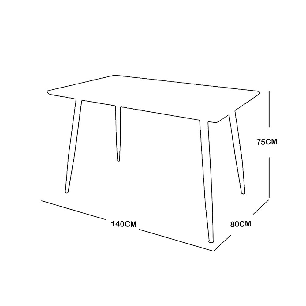 طاولة طعام خشب مع أرجل معدنية 6 كرسي أبيض طاولة طعام خشب مع أرجل معدنية 6 كرسي أبيض