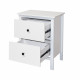 طاولة سرير جانبية 2 درج أبيض ‎54x66 سم‏