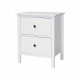 طاولة سرير جانبية 2 درج أبيض ‎54x66 سم‏