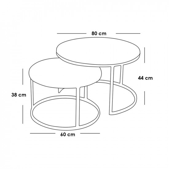 طقم طاولات 2 قطعة خشب