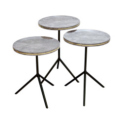 طقم طاولات خدمة 3 قطع لون رمادي 50 سم