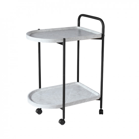 عربة تقديم 2 دور من الخشب والمعدن عربة تقديم 2 دور من الخشب والمعدن