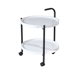 عربة تقديم 2 دور من الخشب والمعدن