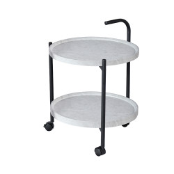 عربة تقديم 2 دور من الخشب والمعدن