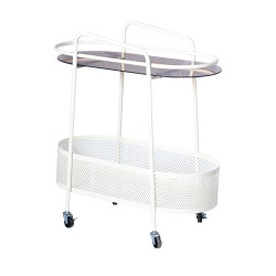 عربة تقديم 2 دور من الزجاج والمعدن