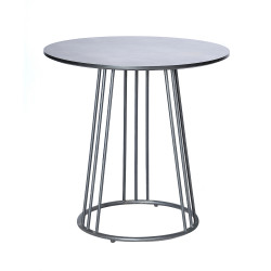 طاولة خدمة مفردة دائرية من الخشب والمعدن 70*70 سم