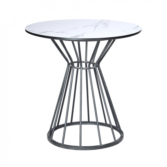 طاولة خدمة مفردة دائرية من الخشب والمعدن 70 سم طاولة خدمة مفردة دائرية من الخشب والمعدن 70 سم