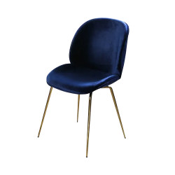 كرسي طاولة طعام مخمل مفرد أزرق كرسي طاولة طعام مخمل مفرد أزرق