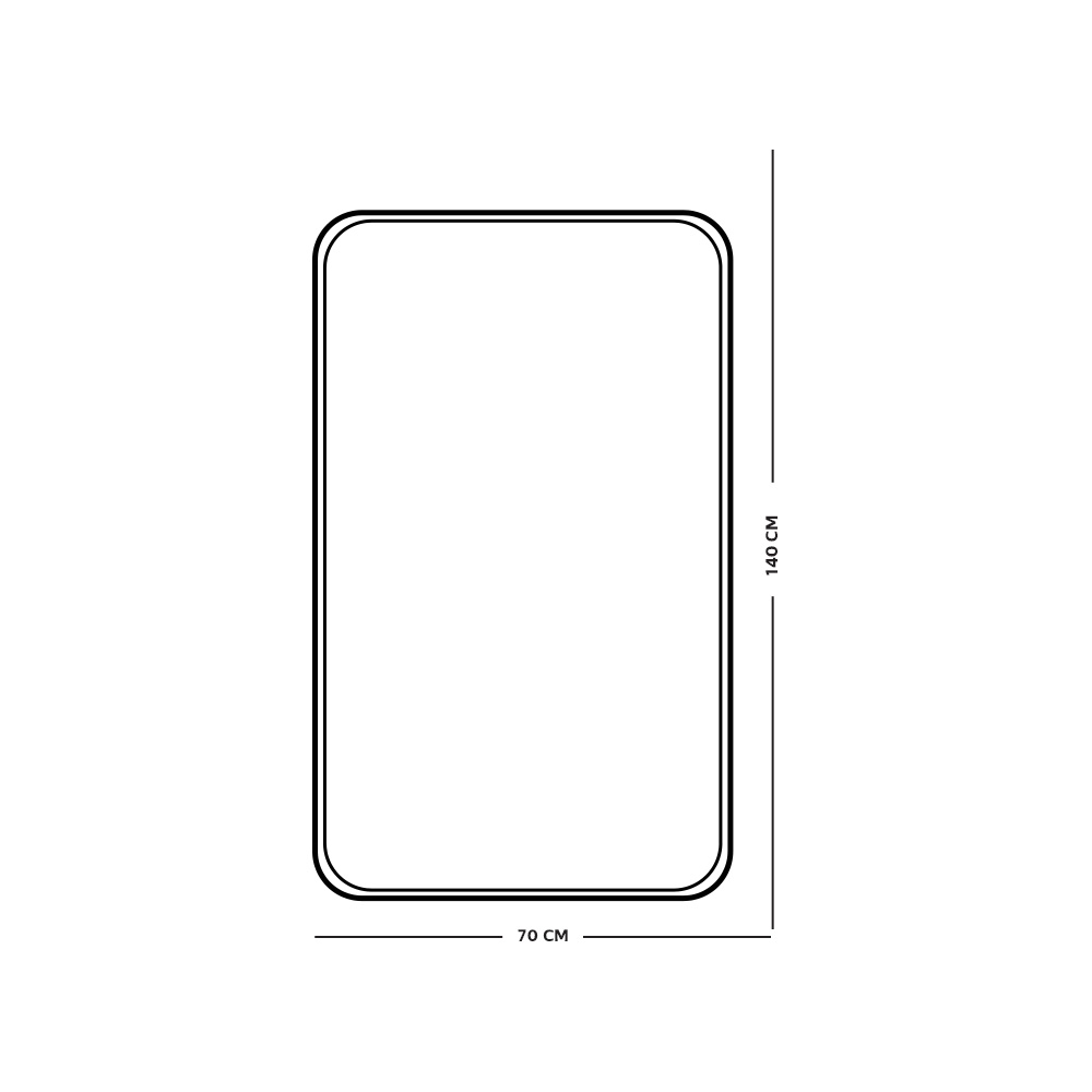 مرآة حائط 140x70 سم بإطار معدن مرآة حائط 140x70 سم بإطار معدن