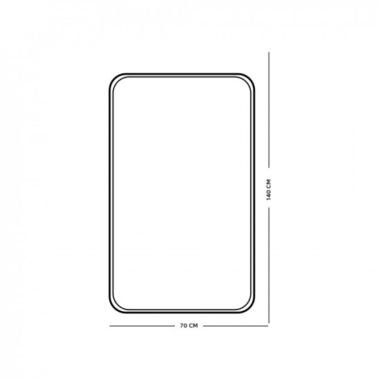 مرآة حائط 140x70 سم بإطار معدن