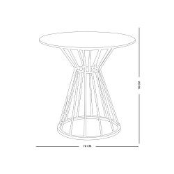 طاولة خدمة مفردة دائرية من الخشب والمعدن 70 سم طاولة خدمة مفردة دائرية من الخشب والمعدن 70 سم