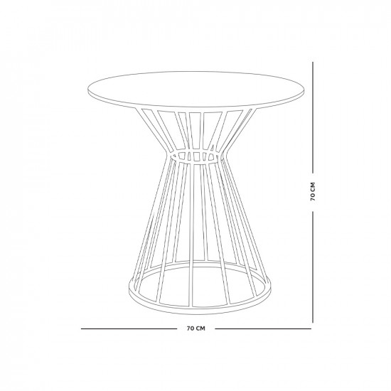 طاولة خدمة مفردة دائرية من الخشب والمعدن 70 سم طاولة خدمة مفردة دائرية من الخشب والمعدن 70 سم
