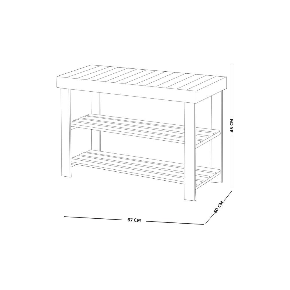 وحدة رفوف 3 أدوار خشب