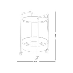 عربة تقديم 2 دور من الزجاج والمعدن