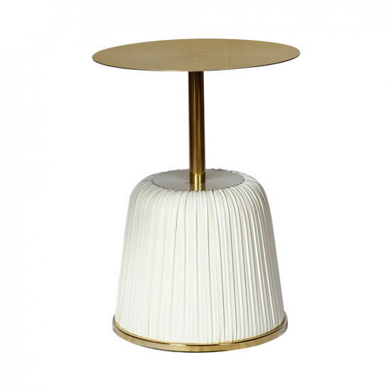 طاولة خدمة مفردة معدن / جلد