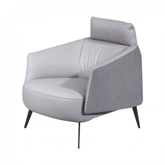 كرسي مفرد جانبي جلد × معدن