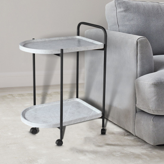 عربة تقديم 2 دور من الخشب والمعدن عربة تقديم 2 دور من الخشب والمعدن