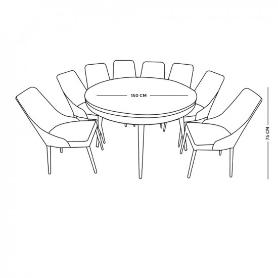 طاولة طعام رخام مع أرجل معدنية 8 كراسي طاولة طعام رخام مع أرجل معدنية 8 كراسي