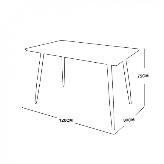 طاولة طعام مفردة من الخشب والمعدن 120X70 سم