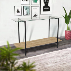 مدخل استقبال من الزجاج والخشب والمعدن 80 سم