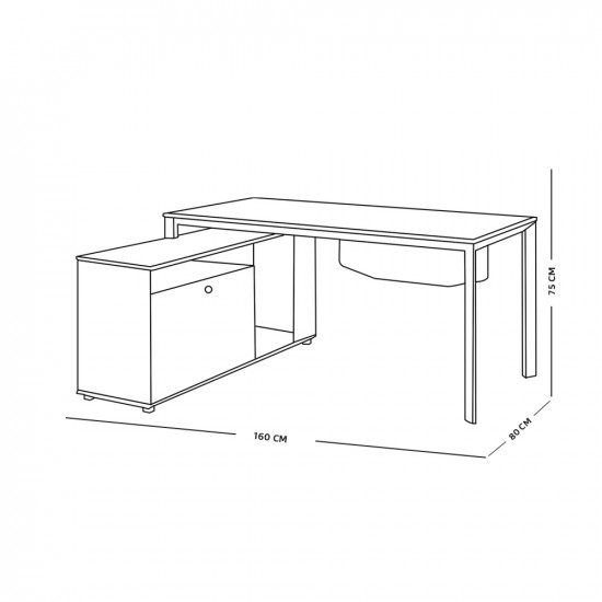 مكتب من الخشب والمعدن بيج 160x80 سم