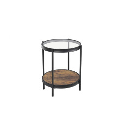 طاولة خدمة مفردة من الخشب الزجاج والمعدن لون بني