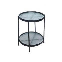 طاولة خدمة مفردة من الزجاج والمعدن