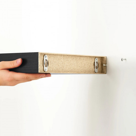 رف حائط خشب اسود رف حائط خشب اسود