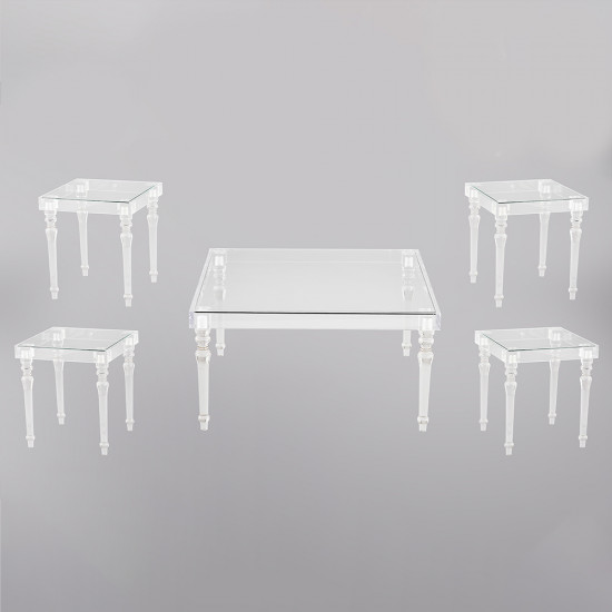 طقم طاولات خدمة من الاكريليك 5 قطع