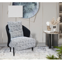 كرسي مفرد جانبي جلد × قماش