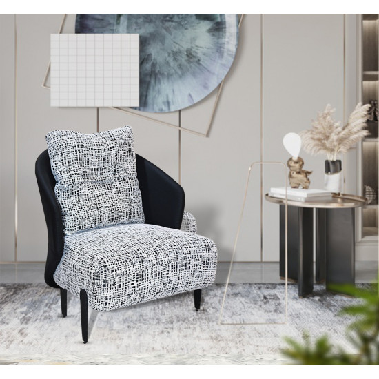 كرسي مفرد جانبي جلد × قماش