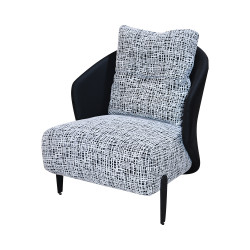 كرسي مفرد جانبي جلد × قماش